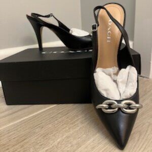 Used w/ Box Women's Coach Sadie Slingback Pump Black Sz 8.5